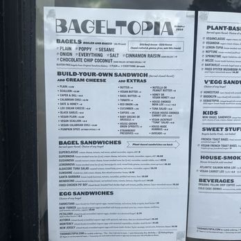 Bageltopia - Menu (10/25) - Bagels Near Me - Berkeley, California