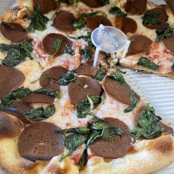 Slices - 12'' VEGAN CHEEZ & PEPPA with spinach - Pizza Near Me - Phoenix, Arizona