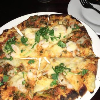 India Restaurant - Shrimp Masala Naan Pizza - Indian Near Me - Providence, Rhode Island