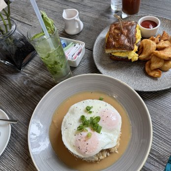 Basalt - Pork Hash Loco Moco and the Breakfast Biscuit Sandwich. - New American Near Me - Honolulu, Hawaii