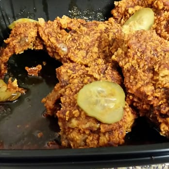 KFC - Nassville chicken..HORRIBLE there is about 1/4 inch oil in the bottom of the container..and they cover the chicken in pickels - Chicken Wings Near Me - McAlester, Oklahoma KFC - Nassville chicken..HORRIBLE there is about 1/4 inch oil in the bottom of the container..and they cover the chicken in pickels - Chicken Wings Near Me - McAlester, Oklahoma