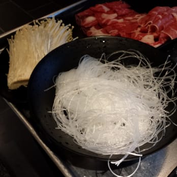 Happy Lamb Hot Pot - Enoki Mushrooms, Glass Noodles and Beef & Lamb Combo - Mongolian Near Me - Edison, New Jersey Happy Lamb Hot Pot - Enoki Mushrooms, Glass Noodles and Beef & Lamb Combo - Mongolian Near Me - Edison, New Jersey