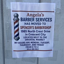 Spencer's Barbershop and Roots To Boots Salon - Great Addition to Spencer's. My favorite barber in Del Norte County. We will miss her being downtown.