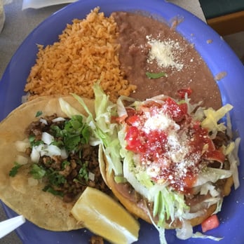 Taco Mex - Carne asada sope & taco. Both had great flavor! The sope is messy, but delicious. Rice and beans are always perfect!! - Mexican Near Me - Delano, California Taco Mex - Carne asada sope & taco. Both had great flavor! The sope is messy, but delicious. Rice and beans are always perfect!! - Mexican Near Me - Delano, California