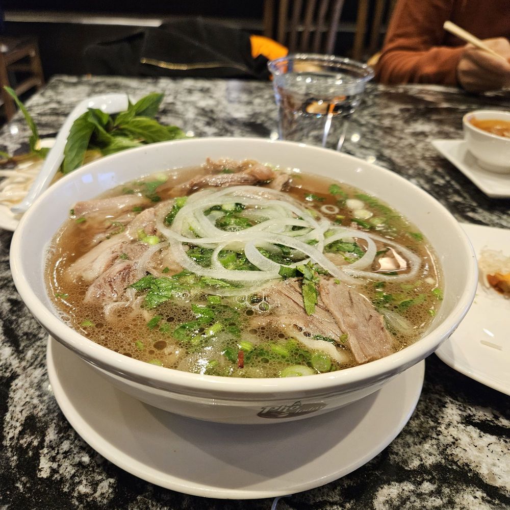 Create your own pho Got: fat brisket, well done brisket, and well done flank as the protein Create your own pho Got: fat brisket, well done brisket, and well done flank as the protein
