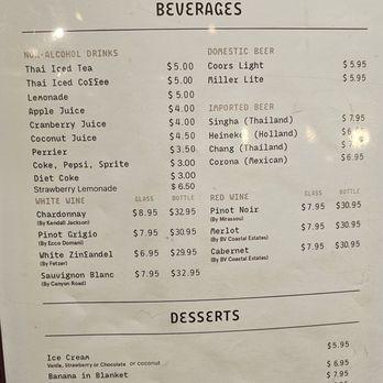Thai Basil  - Menu as of November 2025 - Thai Near Me - Chantilly, Virginia