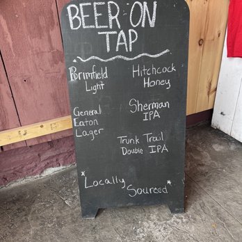 Brimfield Winery  -  beer on tap sign - Wine Tasting Room Near Me - Brimfield, Massachusetts