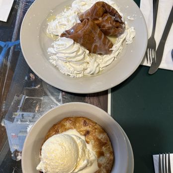 Tognazzini's Dockside - Banana cinnamon chimichanga and olallieberry pie a la mode - Seafood Near Me - Morro Bay, California Tognazzini's Dockside - Banana cinnamon chimichanga and olallieberry pie a la mode - Seafood Near Me - Morro Bay, California