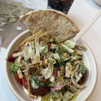 CAVA - Chicken & Falafel Bowl with Pita - Mediterranean Near Me - Des Plaines, Illinois CAVA - Chicken & Falafel Bowl with Pita - Mediterranean Near Me - Des Plaines, Illinois