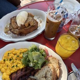 French toast and classic breaky with fresh squeeze orange juice