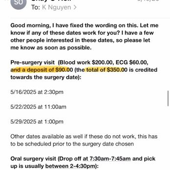 Pet Dental Solutions - now this is where I brought it up to her attention she decides to REWORD IT... now deposit is 90$ rather than 350$.. how funny... hmm Shay. - Veterinarians Near Me - Huntington Beach, California Pet Dental Solutions - now this is where I brought it up to her attention she decides to REWORD IT... now deposit is 90$ rather than 350$.. how funny... hmm Shay. - Veterinarians Near Me - Huntington Beach, California