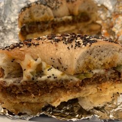 Lil’ Market Deli & Bagelry  - El chorizo on an everything bagel