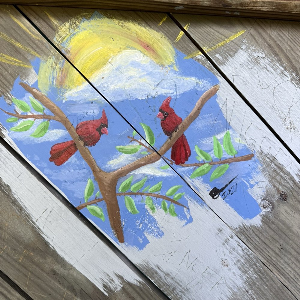 Chilo Lock 34 Park - Painting in one of the bird watching shelters - Parks Near Me - Chilo, Ohio Chilo Lock 34 Park - Painting in one of the bird watching shelters - Parks Near Me - Chilo, Ohio