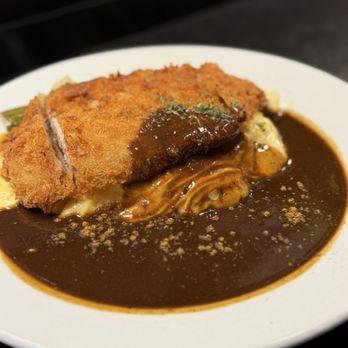 Red Rock-Torrance - Omu-rice w/ pork cutlet, SPICY sauce - Japanese Near Me - Torrance, California Red Rock-Torrance - Omu-rice w/ pork cutlet, SPICY sauce - Japanese Near Me - Torrance, California