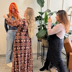 Bloom Salon - Jordie and Aileen working together on a creative color placement project