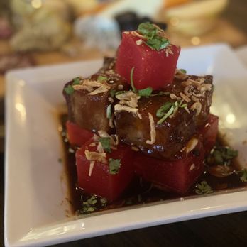 Sego Restaurant - Watermelon pork belly - New American Near Me - Kanab, Utah