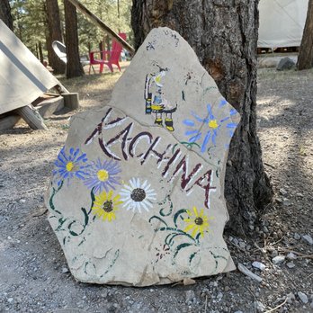 Flagstaff KOA - Kachina Teepee site sign - RV Parks Near Me - Flagstaff, Arizona