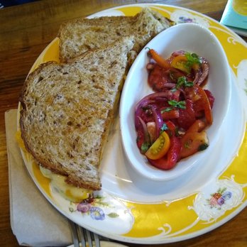 Village Hands Cafe - Triple cheese sandwich with heirloom tomato strawberry salad.  The salad was unbelievable. - Coffee Roasteries Near Me - Monroe, New York