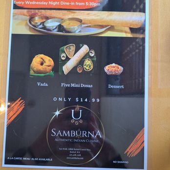 Samburna Indian Restaurant - Dosa Night Wednesday! - Indian Near Me - Bothell, Washington Samburna Indian Restaurant - Dosa Night Wednesday! - Indian Near Me - Bothell, Washington