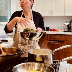 Helen's Kitchen Cooking School - Cooking Swiss Chard for Ossetian Pies / Photo by Judy Johnston