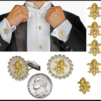 Jane A Gordon - Fleur de Lis Tuxedo Shirt Stud and Cuff Links. Custom orders available. Call 212-688-8600 and talk to Jane! - Jewelry Near Me - New York, New York Jane A Gordon - Fleur de Lis Tuxedo Shirt Stud and Cuff Links. Custom orders available. Call 212-688-8600 and talk to Jane! - Jewelry Near Me - New York, New York