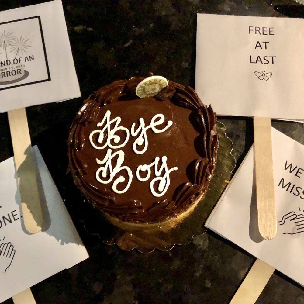 Boston crème cake for my friend's divorce party Boston crème cake for my friend's divorce party