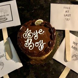 Boston crème cake for my friend's divorce party