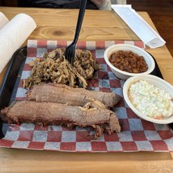 Papa's Backyard Barbque - 3 meat plate. 2 brisket 1 pork