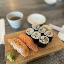 Musashi’s - Yellowtail add scallion, salmon and Spicy Seard Salmon