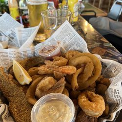 Anglers Lake & Steak - Catfish and shrimp platter.