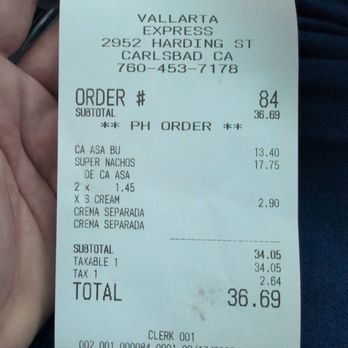 Vallarta Express - What we ordered and price - Mexican Near Me - Carlsbad, California Vallarta Express - What we ordered and price - Mexican Near Me - Carlsbad, California