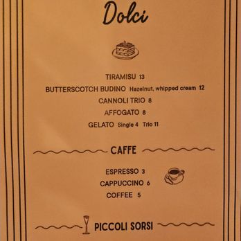 Osteria Ester - Dessert menu - Italian Near Me - Orlando, Florida