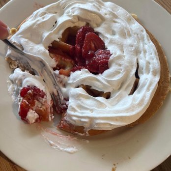 Vancostas Restaurant - Strawberry and cream waffle , would shave been great without the pubic hair - Greek Near Me - Newport News, Virginia Vancostas Restaurant - Strawberry and cream waffle , would shave been great without the pubic hair - Greek Near Me - Newport News, Virginia