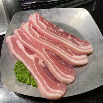 Hoban Korean BBQ - 4 slice of thin pork belly (samgyeopsal) - Korean Near Me - Minneapolis, Minnesota