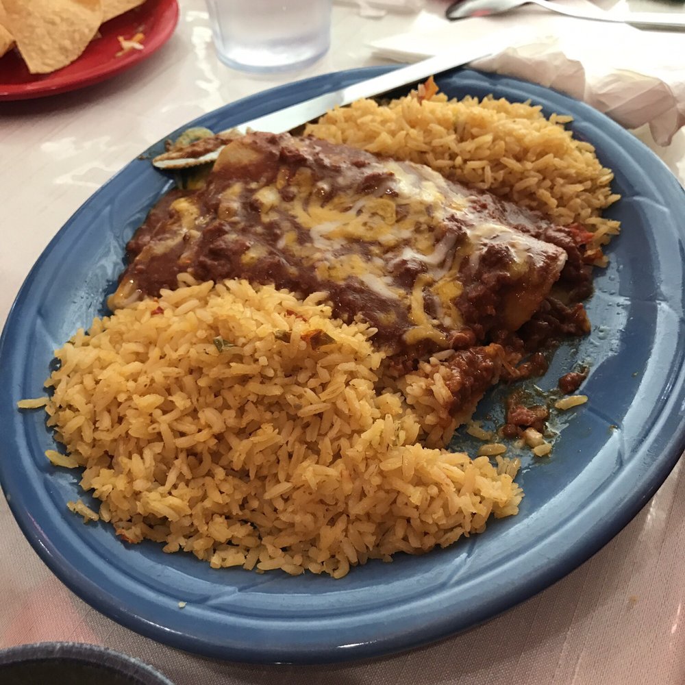 Chelino's Mexican Restaurant - Two enchiladas with rice only. They give you a choice of sauces. - Mexican Near Me - Yukon, Oklahoma Chelino's Mexican Restaurant - Two enchiladas with rice only. They give you a choice of sauces. - Mexican Near Me - Yukon, Oklahoma