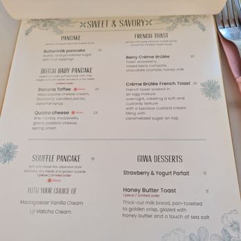 GIWA - Menu August 2025 - Breakfast & Brunch Near Me - Santa Clara, California