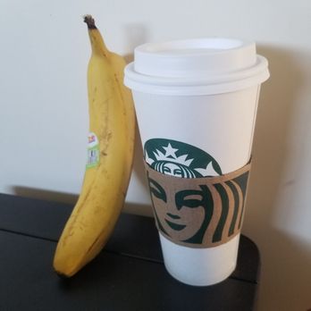 Starbucks - Venti Latte (banana for scale) - Coffee & Tea Near Me - Pacifica, California