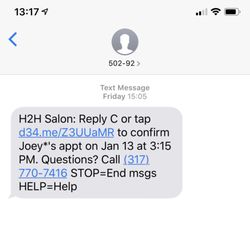 H2H Salon - Yes I confirmed.