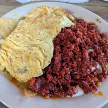 The Haab - Chilaquiles w.Scrambled Eggs & Chorizo $24 - Mexican Near Me - Woodside, New York