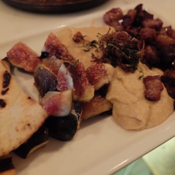Troya - Fig, hummus and lamb bacon with pita. Perfect combo - Mediterranean Near Me - San Francisco, California