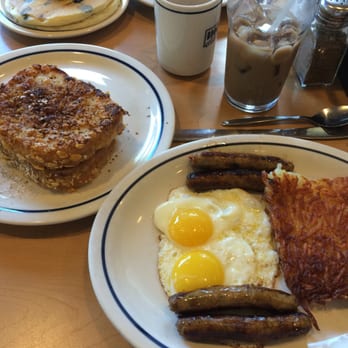 IHOP - Sausage & eggs combo. 4 super delicious sausages, 2 eggs, hash browns and crispy double dipped French toast (latter not my fave) - Breakfast & Brunch Near Me - Englewood, New Jersey IHOP - Sausage & eggs combo. 4 super delicious sausages, 2 eggs, hash browns and crispy double dipped French toast (latter not my fave) - Breakfast & Brunch Near Me - Englewood, New Jersey