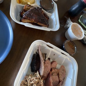 Brookstreet Bar-B-Que - Rib Plate(5) and Four Meat Plate - Barbeque Near Me - Houston, Texas Brookstreet Bar-B-Que - Rib Plate(5) and Four Meat Plate - Barbeque Near Me - Houston, Texas