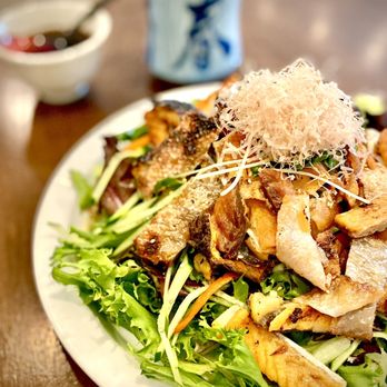 Taiko - Found a new fav here... Salmon Skin Salad - Japanese Near Me - Los Angeles, California Taiko - Found a new fav here... Salmon Skin Salad - Japanese Near Me - Los Angeles, California