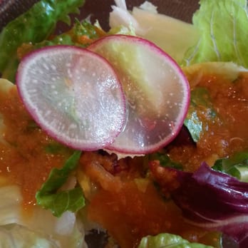 Sushi Prince - Beautiful translucent raddish garnish their complementary salad. - Japanese Near Me - Fairfax, Virginia