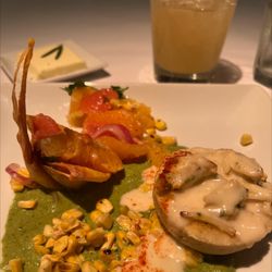 The Metro Wine Bar & Bistro - Seasonal appetizer lump crab cake with grapefruit tamales...