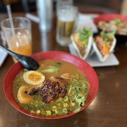 Dope Asian Street Fare - Pork belly Ramen (boa buns in the back)