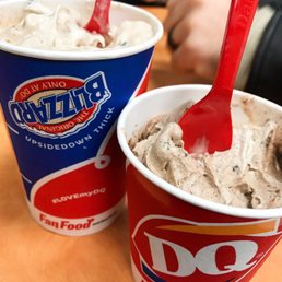 Cookie dough blizzard in the back, hot Oreo in the front (already eaten in to - sorry!) Cookie dough blizzard in the back, hot Oreo in the front (already eaten in to - sorry!)