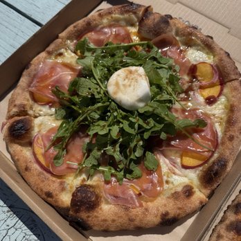 Fornax Pizza - Unbelievably delicious peach, prosciutto, arugula and mozzarella pizza. AMAZING!! - Pizza Near Me - Garibaldi, Oregon Fornax Pizza - Unbelievably delicious peach, prosciutto, arugula and mozzarella pizza. AMAZING!! - Pizza Near Me - Garibaldi, Oregon