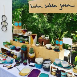 Zilker Garden Festival - Vendor Kristen Saksa Juen and her colorful ceramics