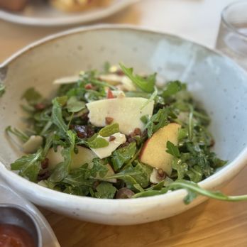 Moo Creamery - Arugula & Manchego Salad, a little overpowering on the dressin - Burgers Near Me - Bakersfield, California Moo Creamery - Arugula & Manchego Salad, a little overpowering on the dressin - Burgers Near Me - Bakersfield, California